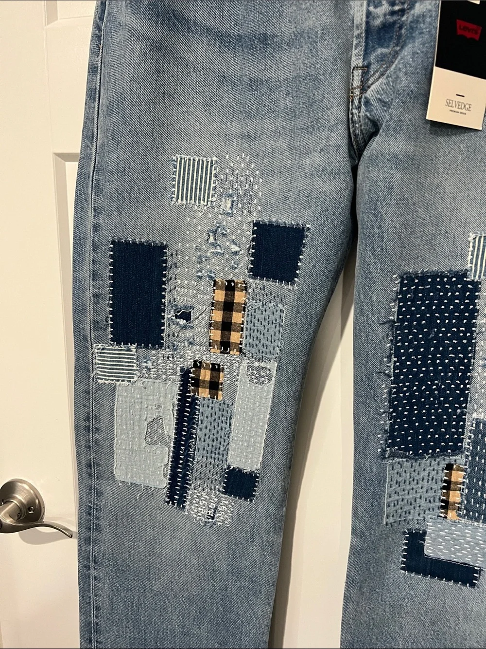 NWT Levi’s Premium Sashiko 501 Selvedge - Medium Wash Sz 34x32, and 33x32